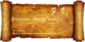 Fendler Valéria névjegykártya