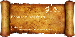 Fendler Valéria névjegykártya